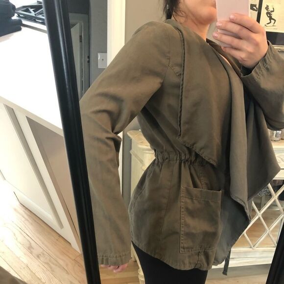 Caslon M Military Green Draped Utility Jacket - Picture 3 of 9